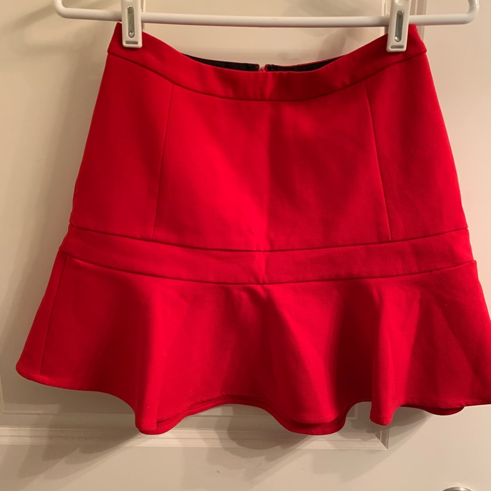 Express red  mini skirt , runs like a size 2